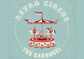 Retro Circus Carousel Background Vector