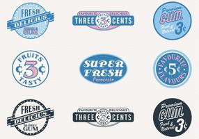 Retro Sweets Badges Vector Set