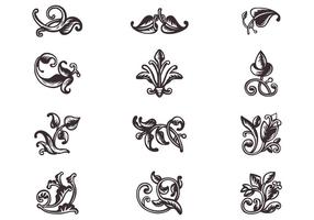 Swirly Scroll Ornaments Vector Set