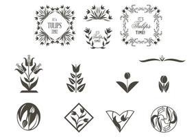 Tulip Ornaments Vector Set