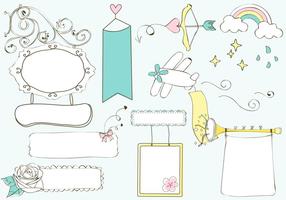 Cute Doodle Banners Vector Set