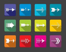 Flat Arrow Icons Vector Set