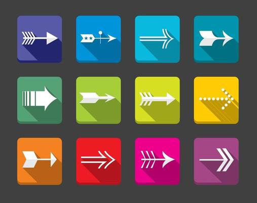Flat Arrow Icons Vector Set