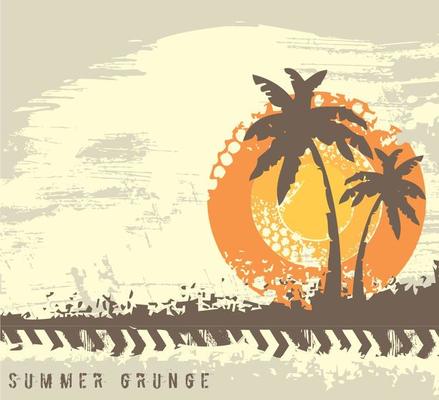 Grunge Summer Background Vector