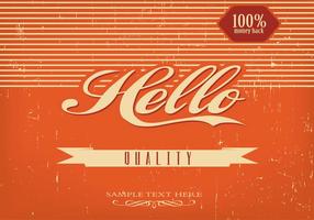 Vintage Hello Background Vector