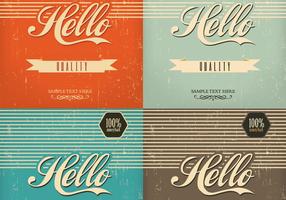 Vintage Hello Background Vector Pack