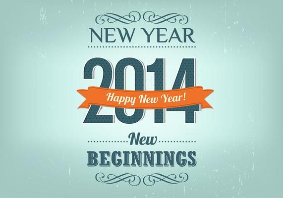 Retro New Year Background Vector