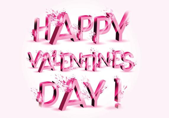 3D Explosion Valentine's Day Vector