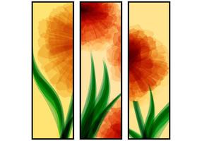 Abstract Red Flower Banners Vector Set