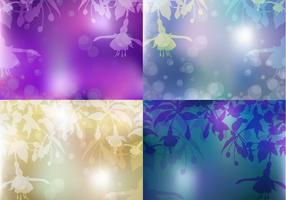 Bleeding Heart Floral Background Vector Set