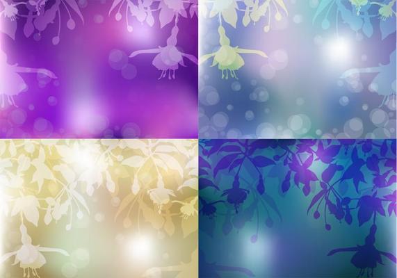 Bleeding Heart Floral Background Vector Set