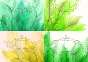 Swirly Frame Leaf Backgrounds Vector