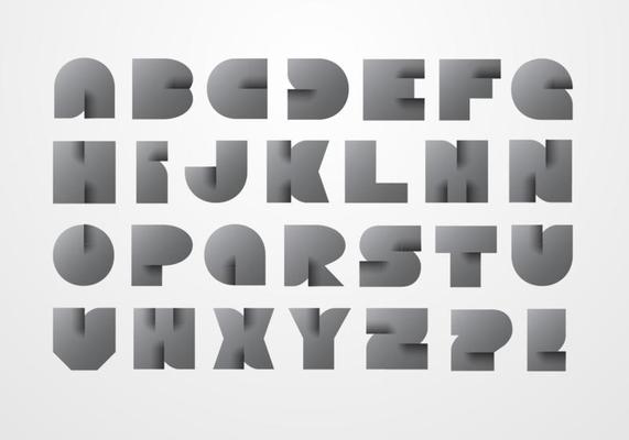 Modern Origami Alphabet Vector