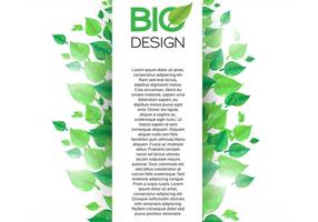 Vertical Green Leaf Banner Background Vector