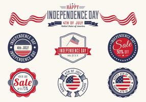 4th of July Badges Vector Set