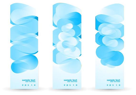 Funky Blue Abstract Banners Vector Set