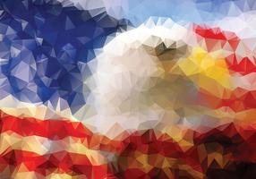 Polygonal Eagle American Flag Background Vector