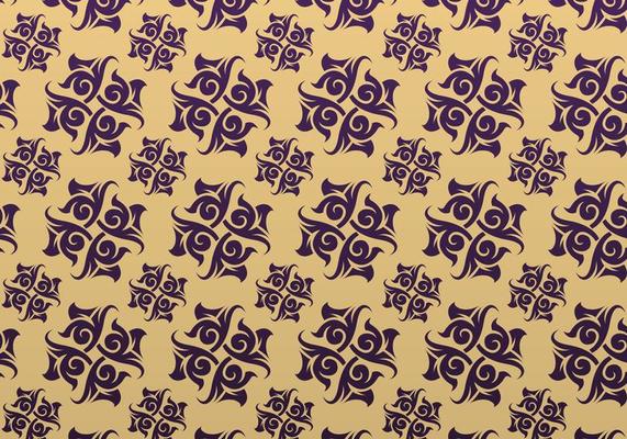 Purple and Gold Ornamental Vector Patterned Background