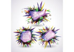 3D Shiny Explosion Banners Vector Set