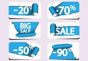 Torn Paper Sale Labels Vector Pack