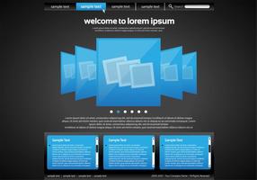 Sleek Blue and Black Website Vector Template Two