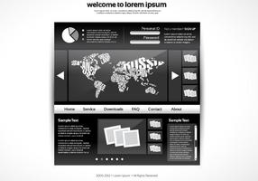 World Map Website Vector Template