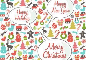 Retro Happy Holidays Vector Background