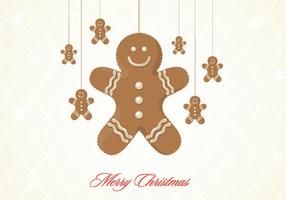 Gingerbread Cookie Christmas Vector Background