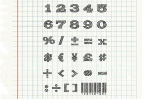 Sketchy Numbers Vectores Set