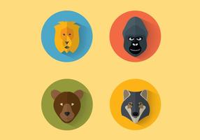 Animal Portrait Vector Set Dos