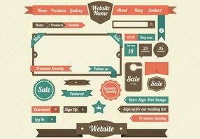 Retro Web Elements Vector