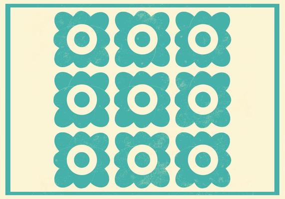 Teal Floral Vector Pattern