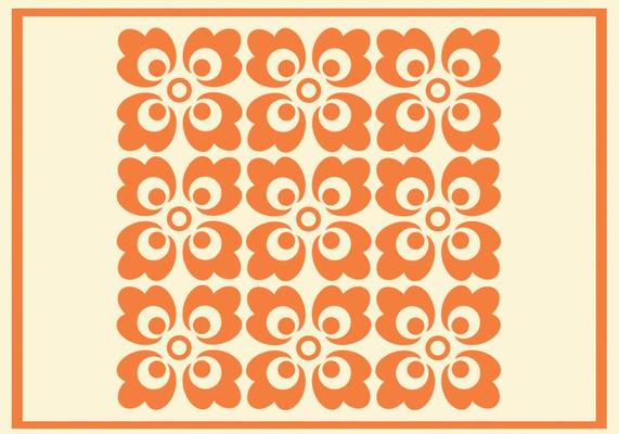 Orange Floral Vector Pattern