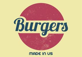 Retro Burger Vector Sign