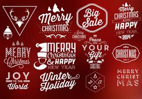 Typographic Christmas Vector Elements