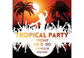 Free Vector Tropical Party Poster