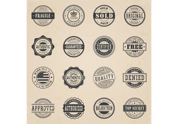 Free Commercial Stamp Vector Set