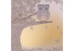 Owl in Tree Vector