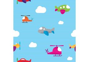 Cute Airplane Vector Pattern