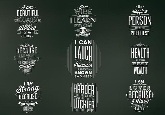 Vintage Chalkboard Quote Badges Vector Set
