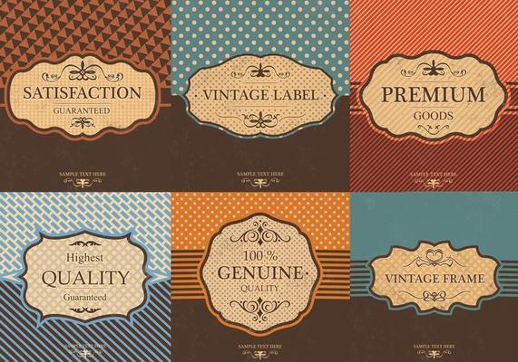 Vintage Label Vector Background Pack