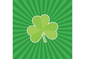 Three Leaf Clover Vector with Sunburst Background