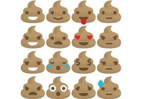 Poop Emoticon Vectors