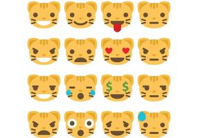 Cute cat emoji emoticon icon set vector - UpLabs