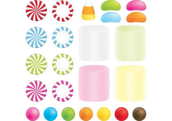 Peppermint Candy Vector Set