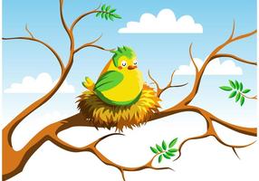 Bird in Nest Vector