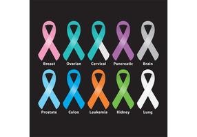 Glossy Cancer Ribbon Vectors