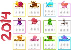 2014 Calendar Vector 