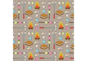 Camp Marshmallows Vector Pattern