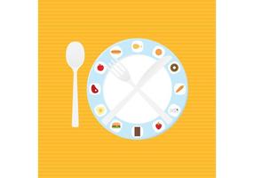 Dish And Food Dinner Table Setting Vector 